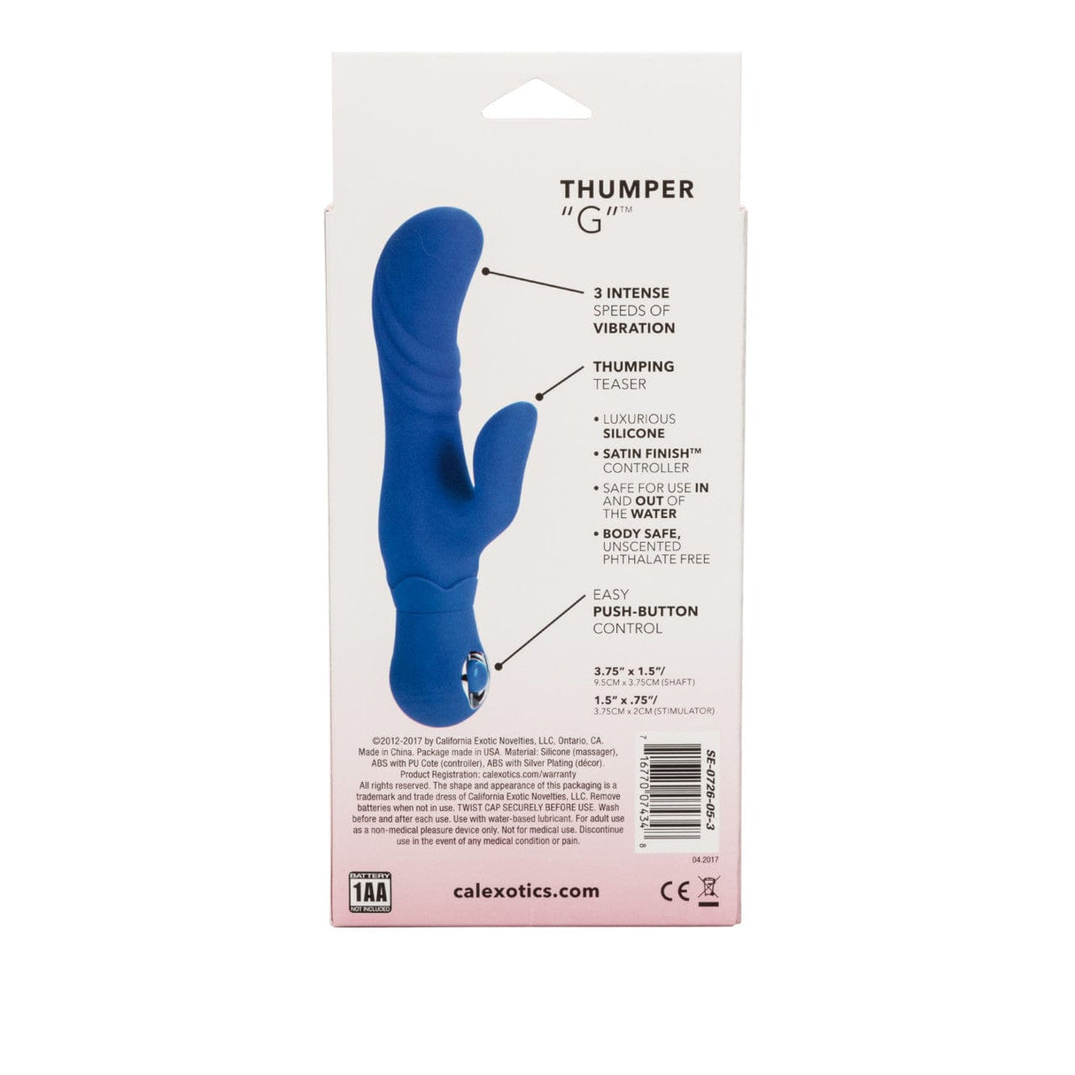 California Exotics - Posh Silicone Thumper G Rabbit Vibrator Rabbit Dildo (Vibration) Non Rechargeable