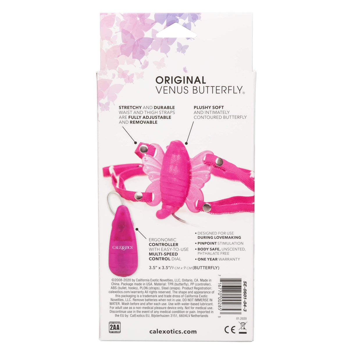California Exotics - Venus Butterfly Original Remote Clit Massager (Pink) Clit Massager (Vibration) Non Rechargeable