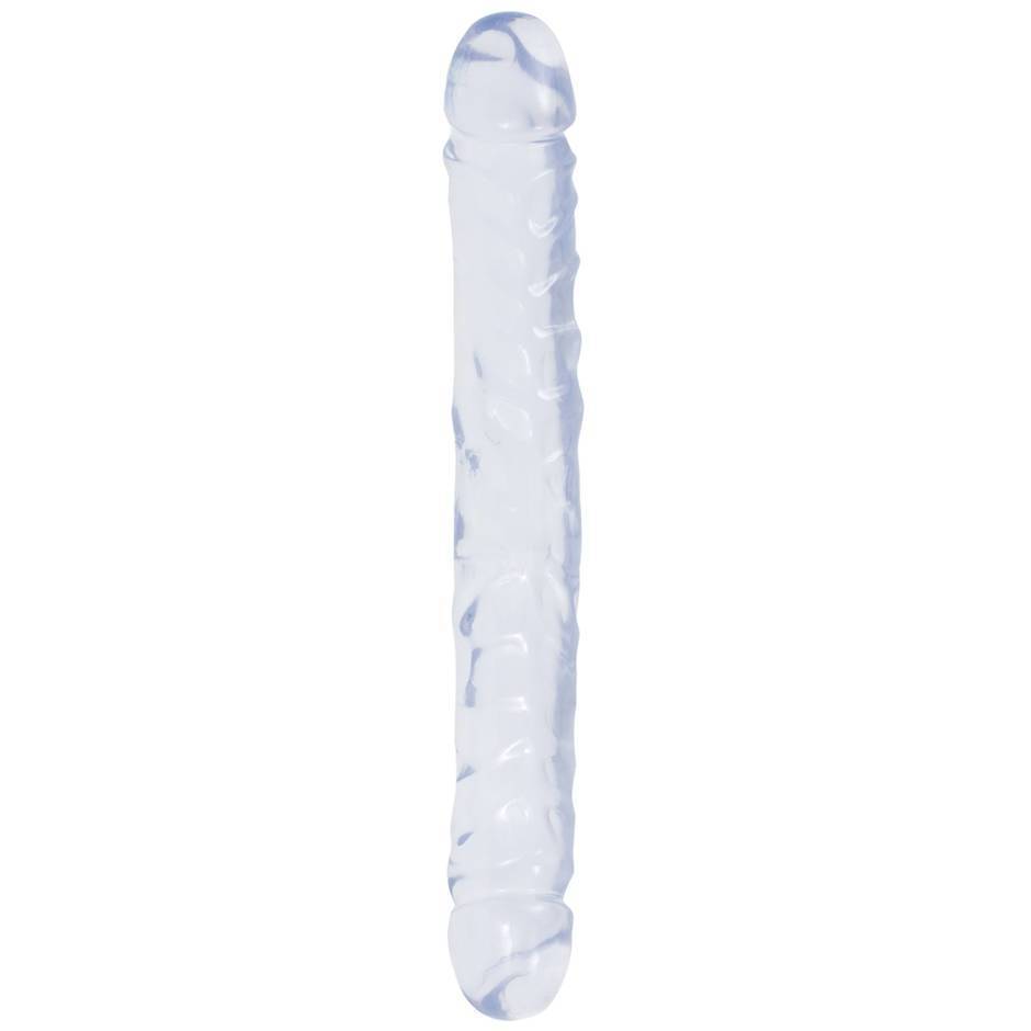 Doc Johnson - Crystal Jellies Jr. Double Dong 12" (Clear) - CherryAffairs.sg