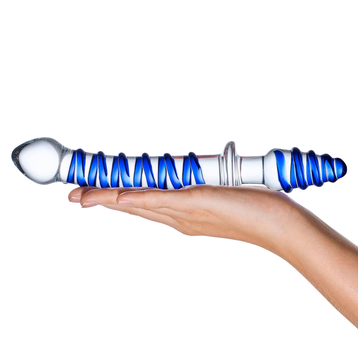 Glas - Mr Swirly Double Ended Glass Dildo and Butt Plug 10" (Clear) Glass Anal Plug (Non Vibration)