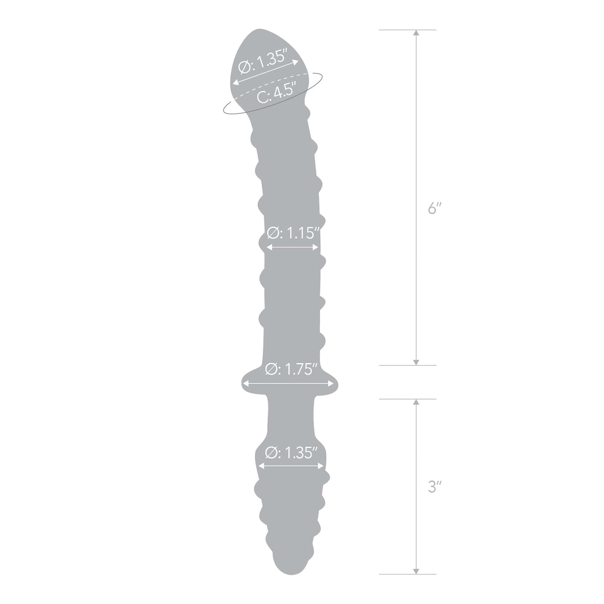 Glas - Mr Swirly Double Ended Glass Dildo and Butt Plug 10" (Clear) Glass Anal Plug (Non Vibration)