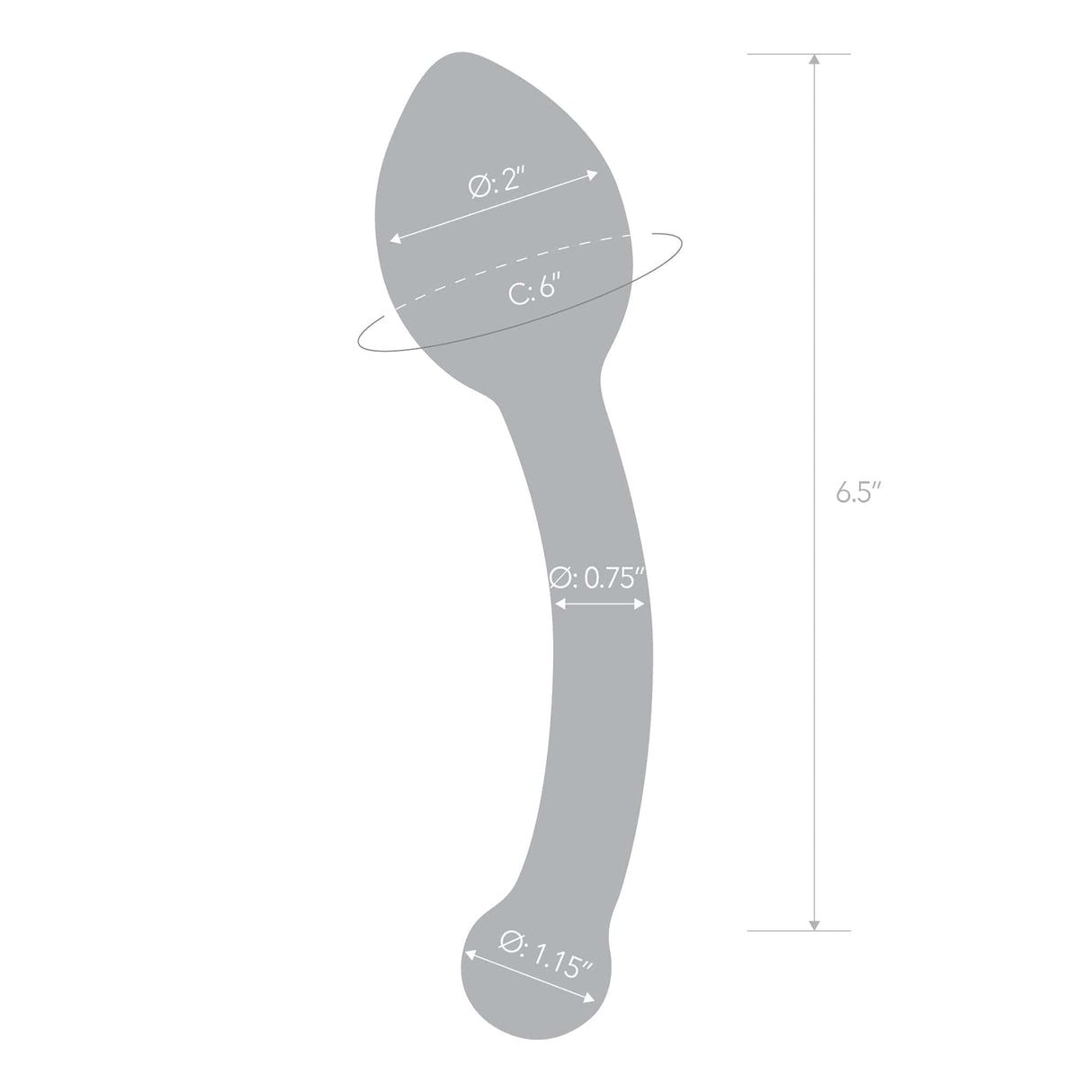Glas - Pure Indulgence Anal Slider Hand Blown Glass Dildo 8" (Clear) Glass Anal Plug (Non Vibration)