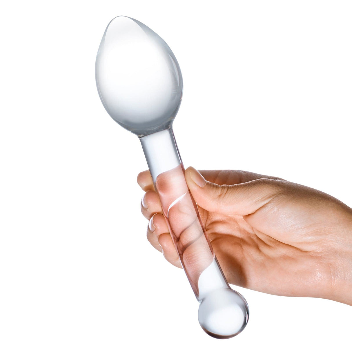 Glas - Pure Indulgence Anal Slider Hand Blown Glass Dildo 8" (Clear) Glass Anal Plug (Non Vibration)