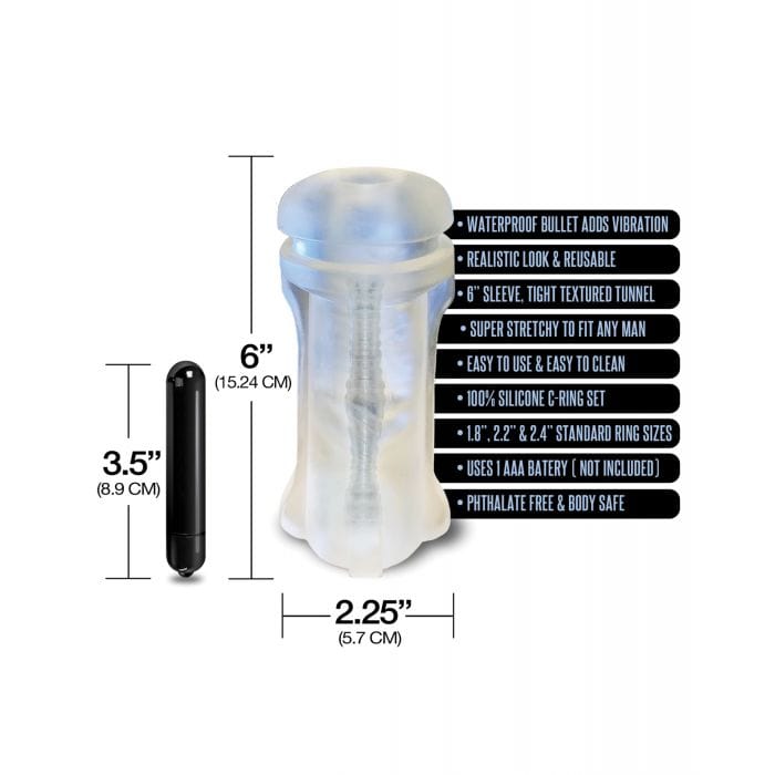 Happy Ending - MSTR B8 Hand Cuff Vibrating Stroker Masturbator Pack Kit of 5 (Clear) Masturbator Soft Stroker (Vibration) Non Rechargeable