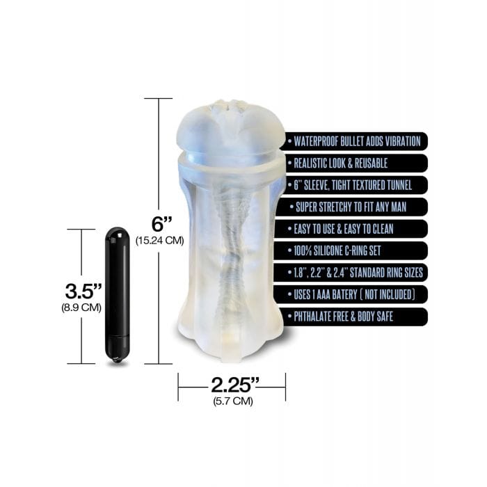 Happy Ending - MSTR B8 Squeeze Box Vibrating Pussy Masturbator Pack Kit of 5 (Clear) Masturbator Soft Stroker (Vibration) Non Rechargeable