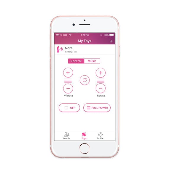 Lovense - Nora App-Controlled Rotating Rabbit Vibrator (Pink) Rabbit Dildo (Vibration) Rechargeable