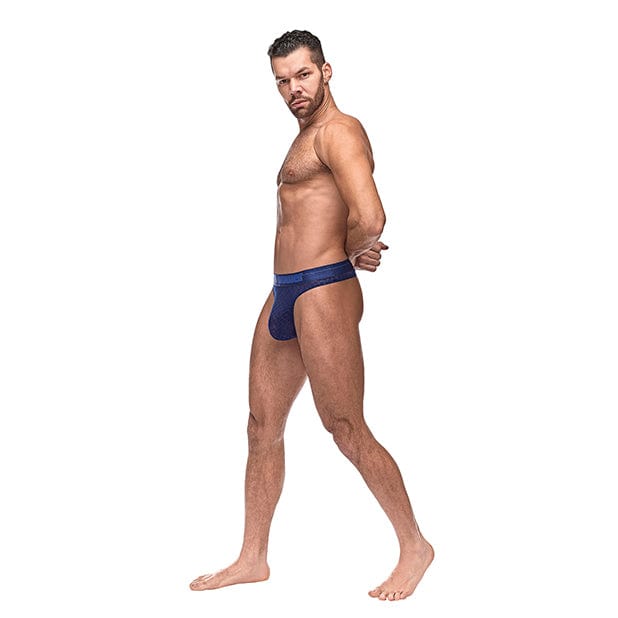 Male Power - Diamond Mesh Bong Thong Underwear L/XL (Blue) Gay Pride Underwear