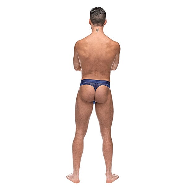 Male Power - Diamond Mesh Bong Thong Underwear L/XL (Blue) Gay Pride Underwear