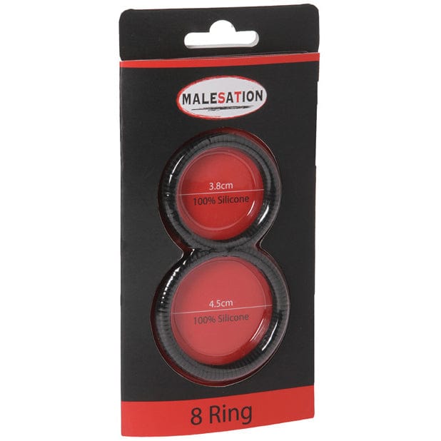 Malesation - Figure 8 Cock Ring (Black) Silicone Cock Ring (Non Vibration)