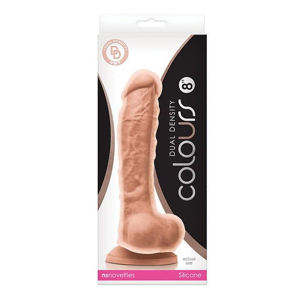 NS Novelties - Colours Dual Density Silicone Realistic Dildo with Balls Realistic Dildo with suction cup (Non Vibration)