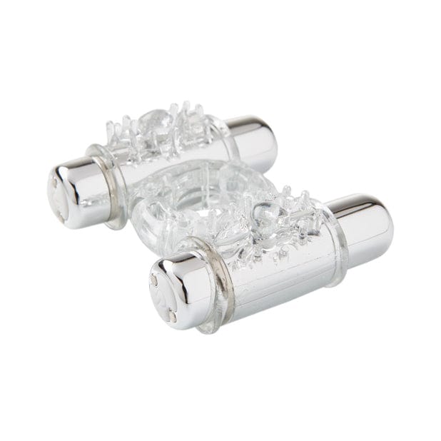 NU - Sensuelle Double Action Bullet Vibrating Cock Ring (Clear) Rubber Cock Ring (Vibration) Rechargeable