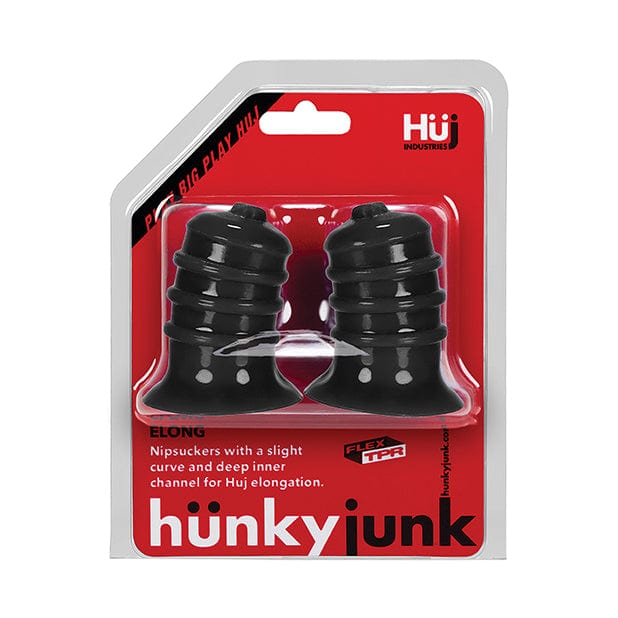 Oxballs - Huj Hunky Junk Elong Nipple Suckers (Black) Nipple Pumps (Non Vibration)