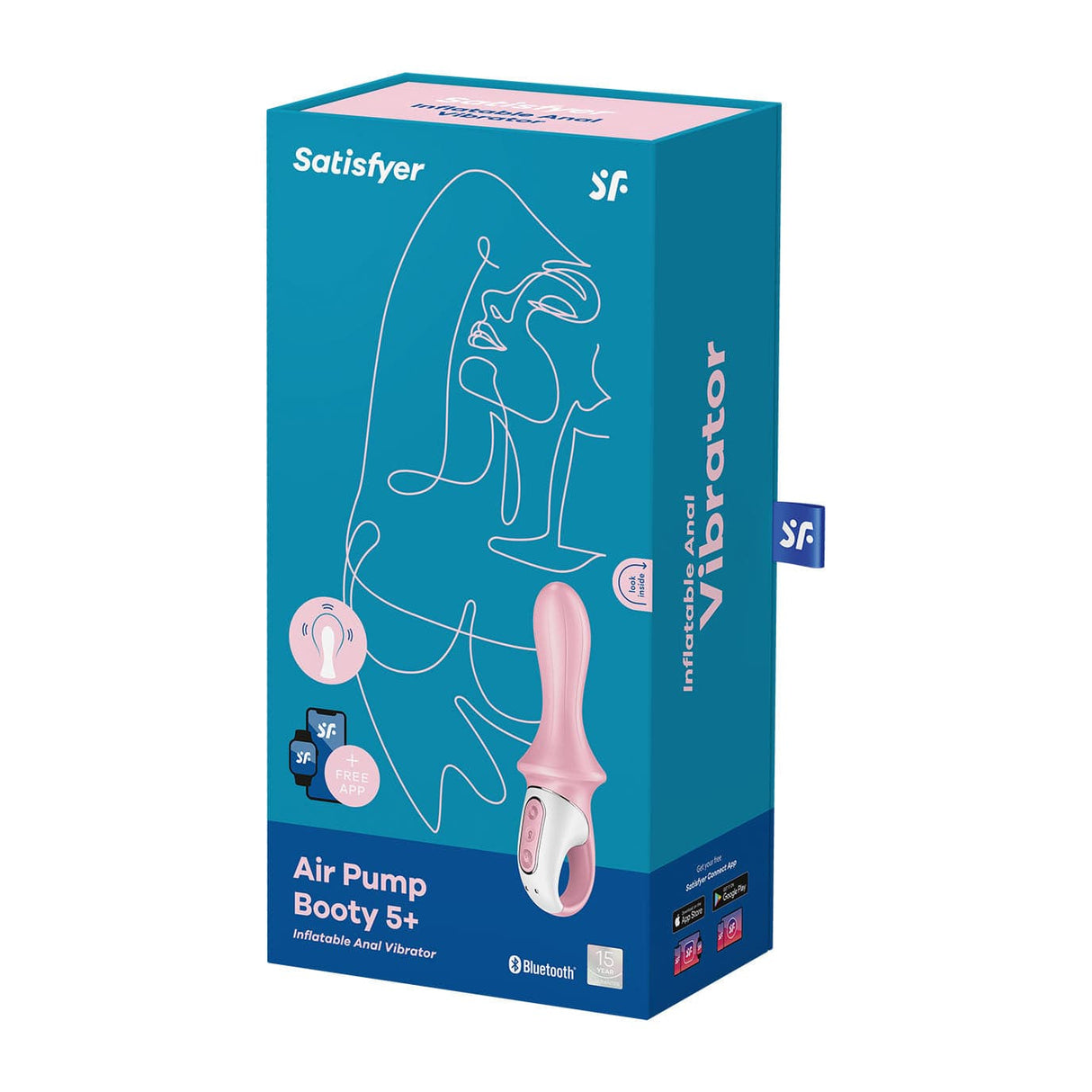 Satisfyer - Air Pump App-Controlled Booty 5 Prostate Massager (Pink) Prostate Massager (Vibration) Rechargeable