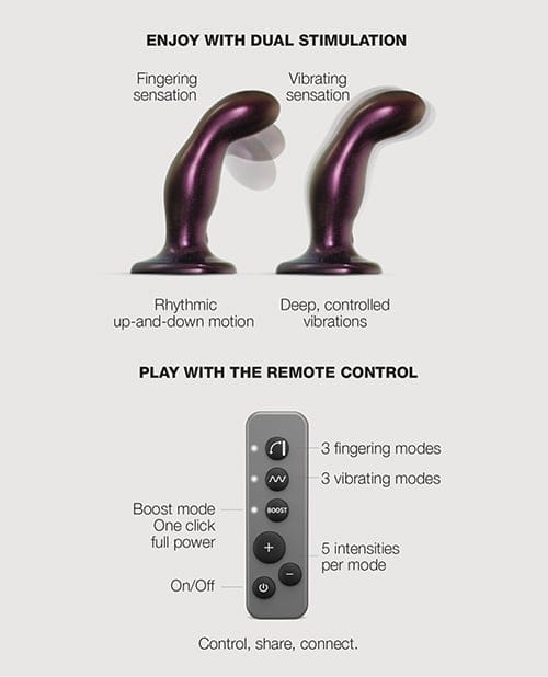 Strap On Me - Fingering and Vibrating Rechargeable Dildo (Purple) SOM1001 CherryAffairs