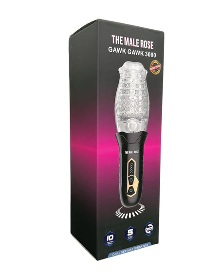The Male Rose - Gawk Gawk 3000 Rotating Oral Masturbator (Black) - Black