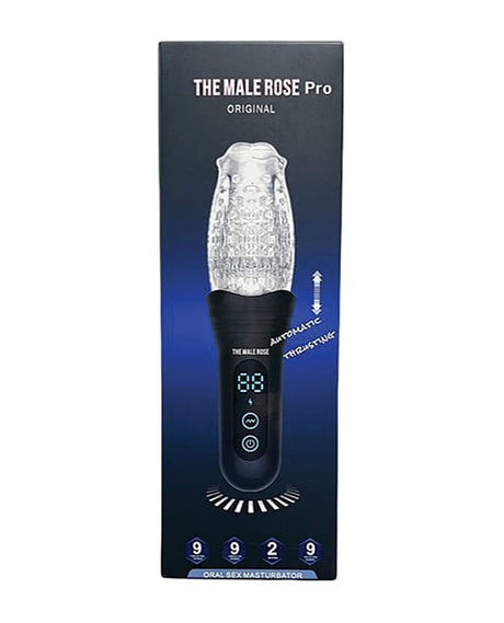 The Male Rose - Pro Thrusting, Rotating & Vibrating 3D Masturbator (Black) - Black