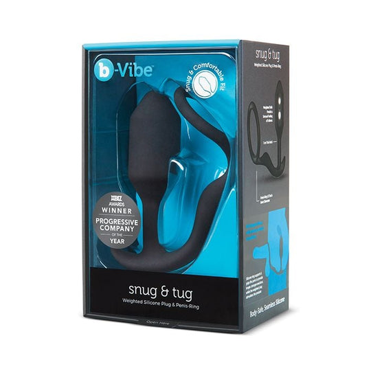 B-Vibe - Vòng đeo dương vật silicone có trọng lượng Snug & Tug (Đen)