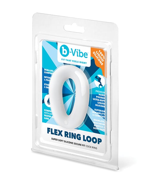 B-Vibe - Vòng đeo dương vật silicone Flex Ring Loop (Trong suốt)