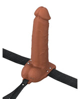 Pipedream - Fantasy X-Tensions Elite Vibrating Hollow Strap-On - Brown / 17.8 cm