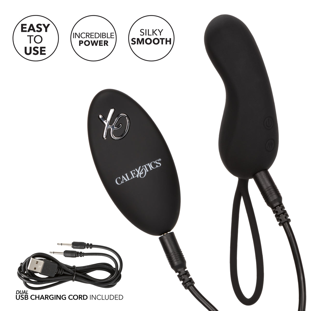 CalExotics - Remote-Control Rechargeable G-Spot Vibrator (Black) - Black