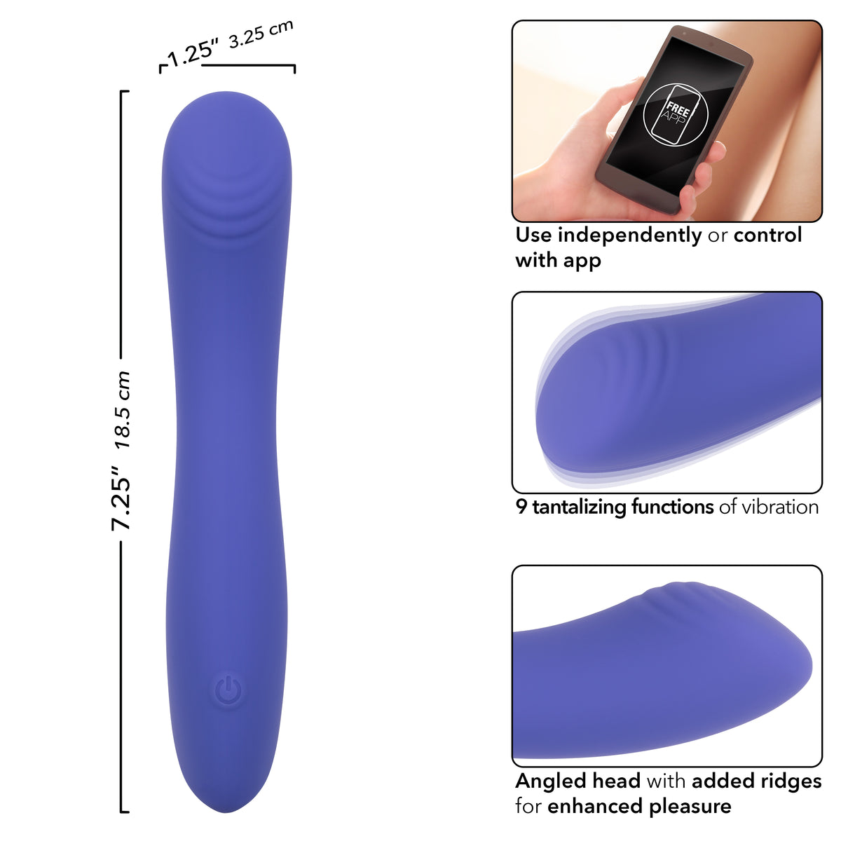 CalExotics - Connect Contoured G App-Controlled G-Spot Vibrator (Purple) - Purple