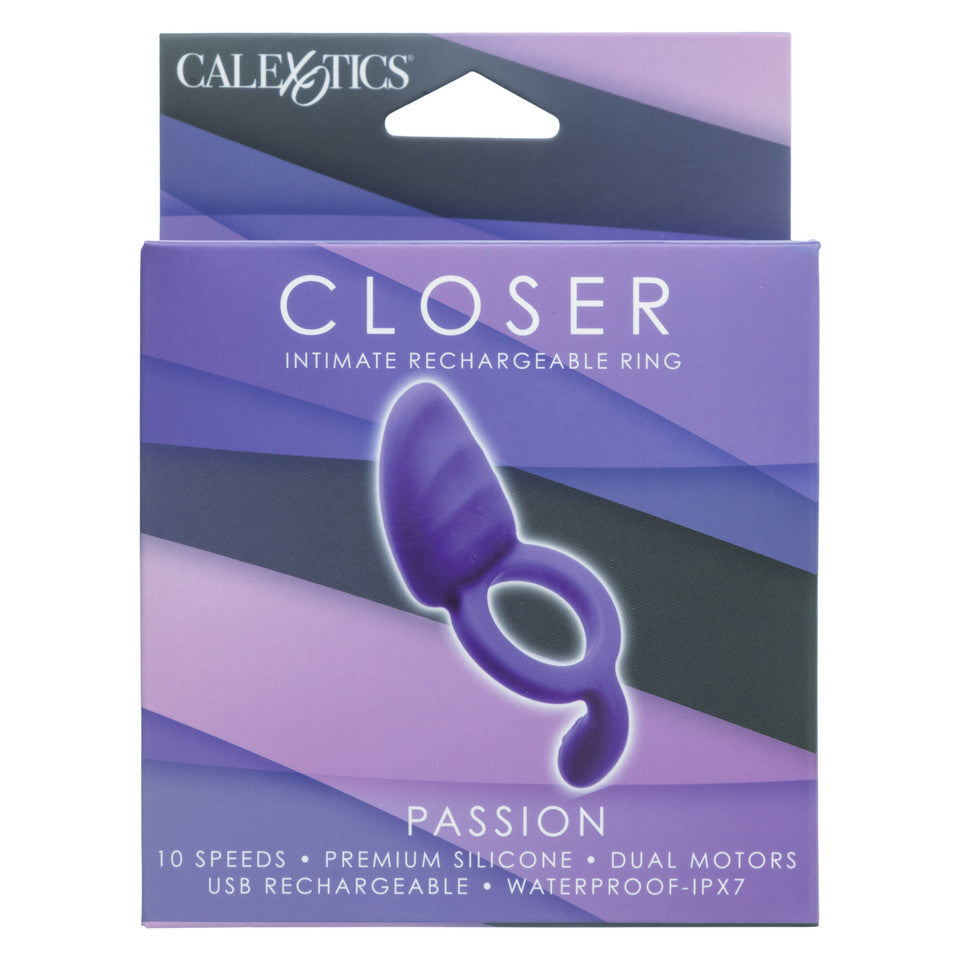 CalExotics - Vòng rung đeo dương vật Closer Ring Passion có thể sạc lại (Tím)