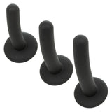 CalExotics - Onyxxx 3-Piece Silicone Curved Anal Probe Set (Black) - Black