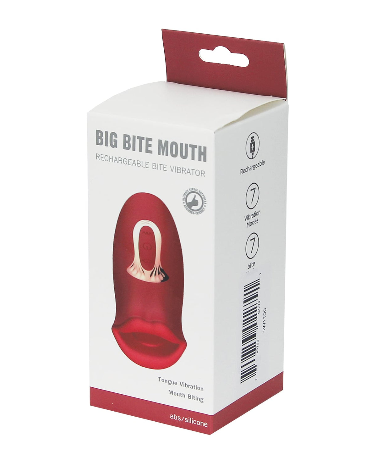 Secwell - Big Bite Vibrating & Biting Oral Masturbator (Red) - Red