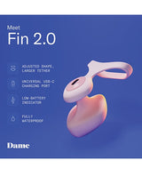 Dame - Fin 2.0 Rechargeable Finger Vibrator (Pink) - Pink