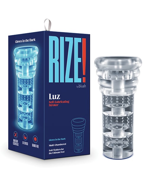 Blush Novelties - Rize Luz Máy thủ dâm phát sáng trong bóng tối (Trong suốt)