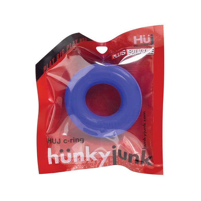 Hunky Junk - C-Ring Stretch Silicone Cock Ring (Blue) - Blue