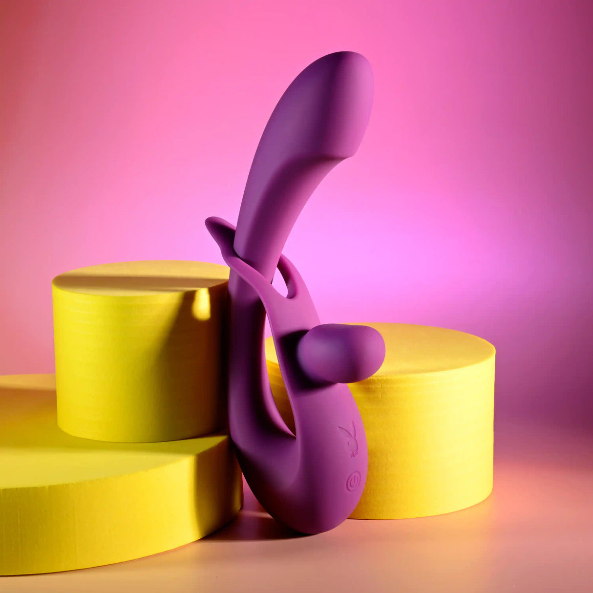 Playboy - Máy rung thỏ điều chỉnh cường độ, sạc lại Cha Cha Slide (màu tím)