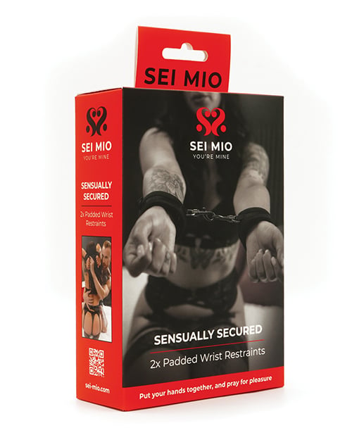 Sei Mio - còng tay nhung Sensually Secured (Đen)