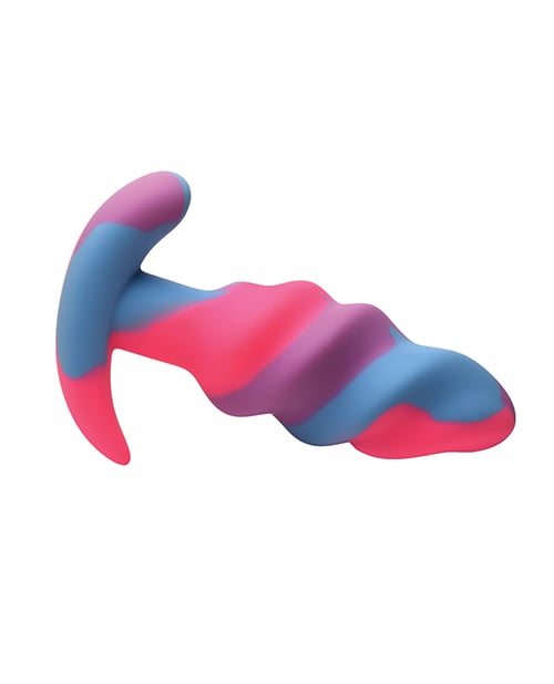 XR Brands - Creature Cocks Unicorn Swirl Silicone Anal Plug (Purple) - Purple / Small
