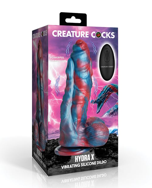 XR Brands - Creature Cocks Hydra Vibrating Silicone Dildo (Blue) - Blue