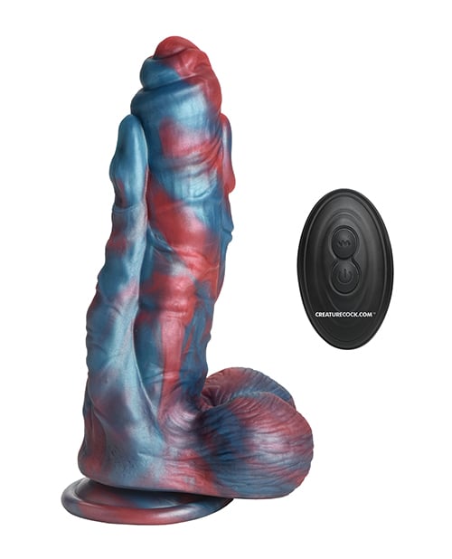 XR Brands - Creature Cocks Hydra Vibrating Silicone Dildo (Blue) - Blue