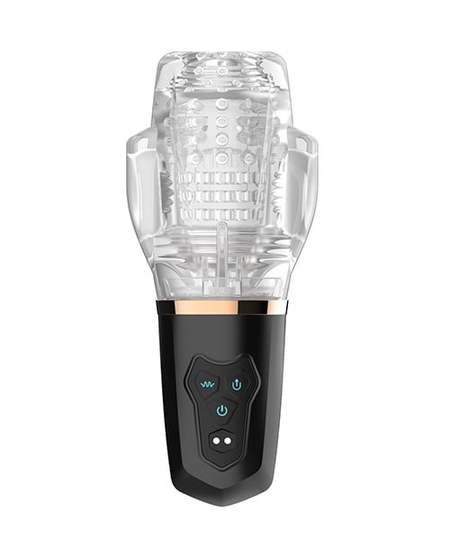 Secwell - Sucking & Vibrating Oral Masturbator (Black) - Black