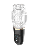 Secwell - Sucking & Vibrating Oral Masturbator (Black) - Black