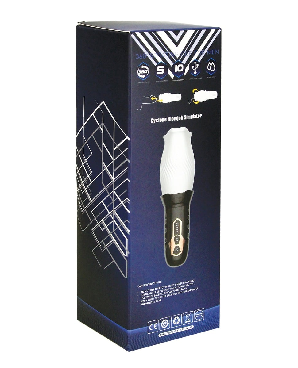 Secwell - Cyclone Spinning Oral Masturbator (Black) - Black