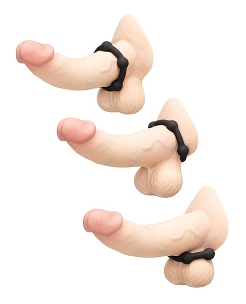 B-Vibe - Snug Silicone Cock Ring Collection (Black) CherryAffairs