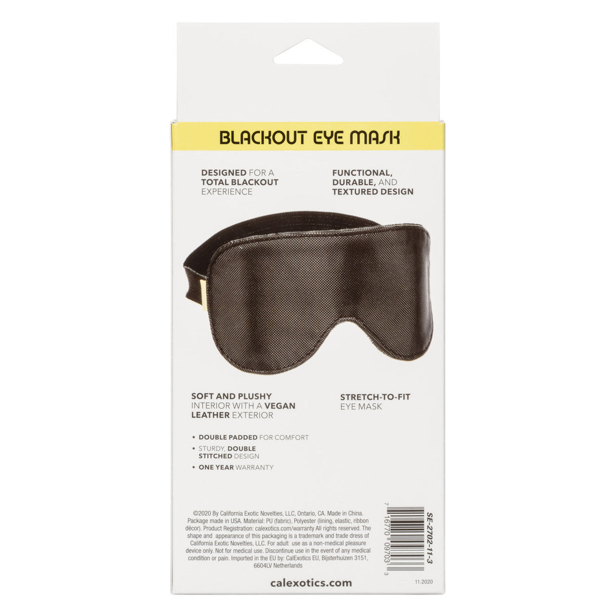 CalExotics - Boundless Padded Blackout Sensory Eye Mask (Black) – product view 4