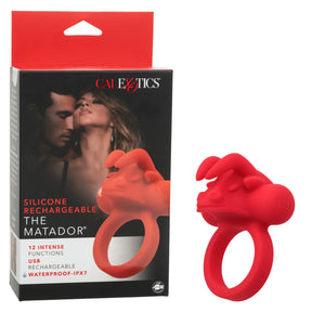 CalExotics - Rechargeable Matador Triple-Stimulation Cock Ring (Red) – product image