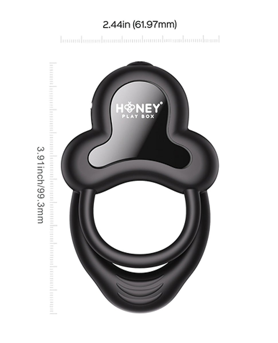 Honey Play Box - Anello App-Controlled Rechargeable Vibrating Cock Ring (Black) – product view 4