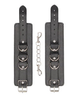 Shots - Ouch Bonded Leather Hand and Ankle Cuffs (Black) – product view 4