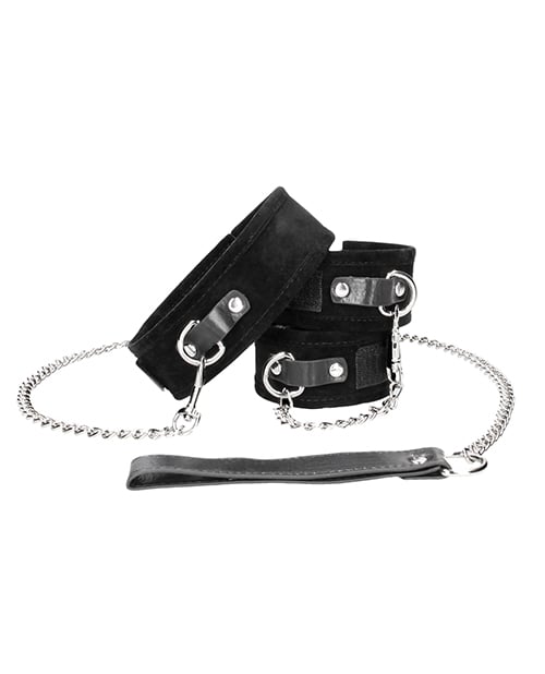 Shots - Ouch Hook-and-Loop Collar, Leash and Hand Cuff Set (Black) – product view 3