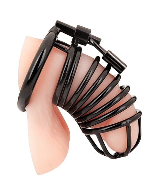Blue Line - Deluxe Metal Chastity Cage (Black) BL1015 CherryAffairs