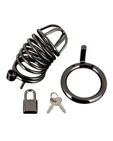 Blue Line - Deluxe Metal Chastity Cage (Black) BL1015 CherryAffairs