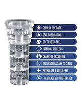 Blush Novelties - Rize Luz Glow-in-the-Dark Masturbator (Clear) BN1203 CherryAffairs