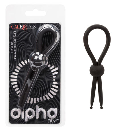 CalExotics - Alpha Liquid Silicone Adjustable Lasso Cock Ring (Black) CE2181 CherryAffairs