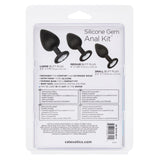 CalExotics - Silicone Gem Graduated Anal Plug Kit (Black) CE2198 CherryAffairs